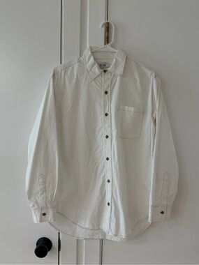 Re/Done Classic White Long-Sleeve Button-Down Shirt